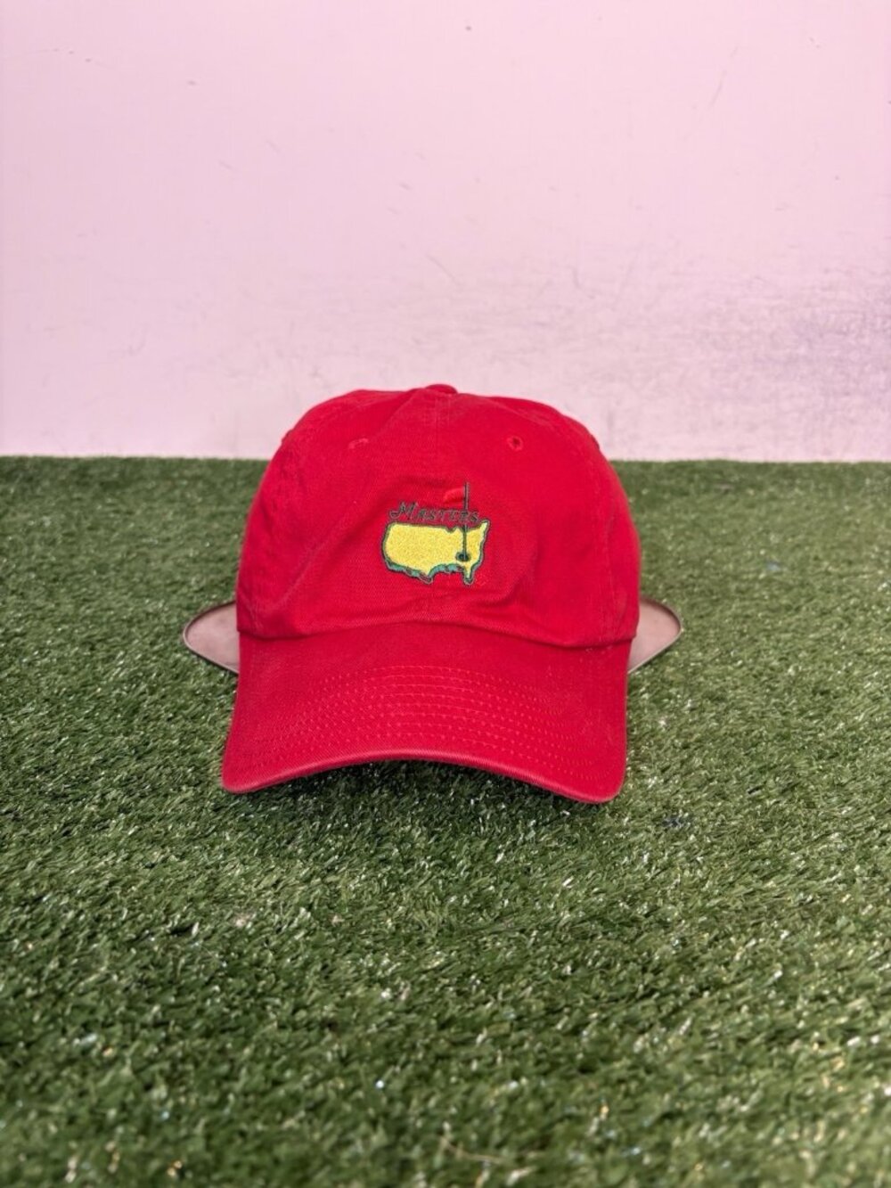 The Masters hat cap strap back red american needle logo golf adjustable mens